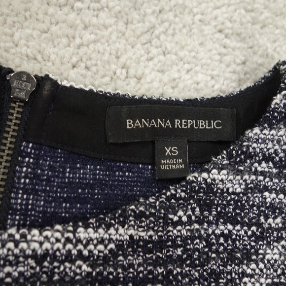 Banana Republic Top Womens Extra Small Blue Half Sleeve Round Neck Zipper Back - Picture 3 of 8